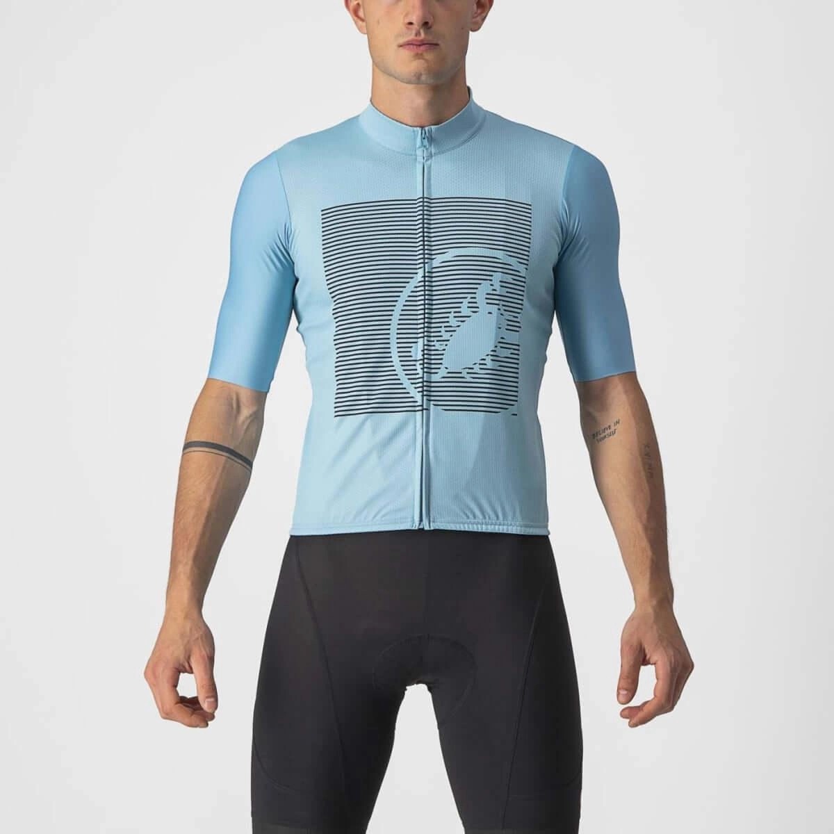 Castelli Bagarre Mens Cycling Jersey (Celeste/Savile Blue)