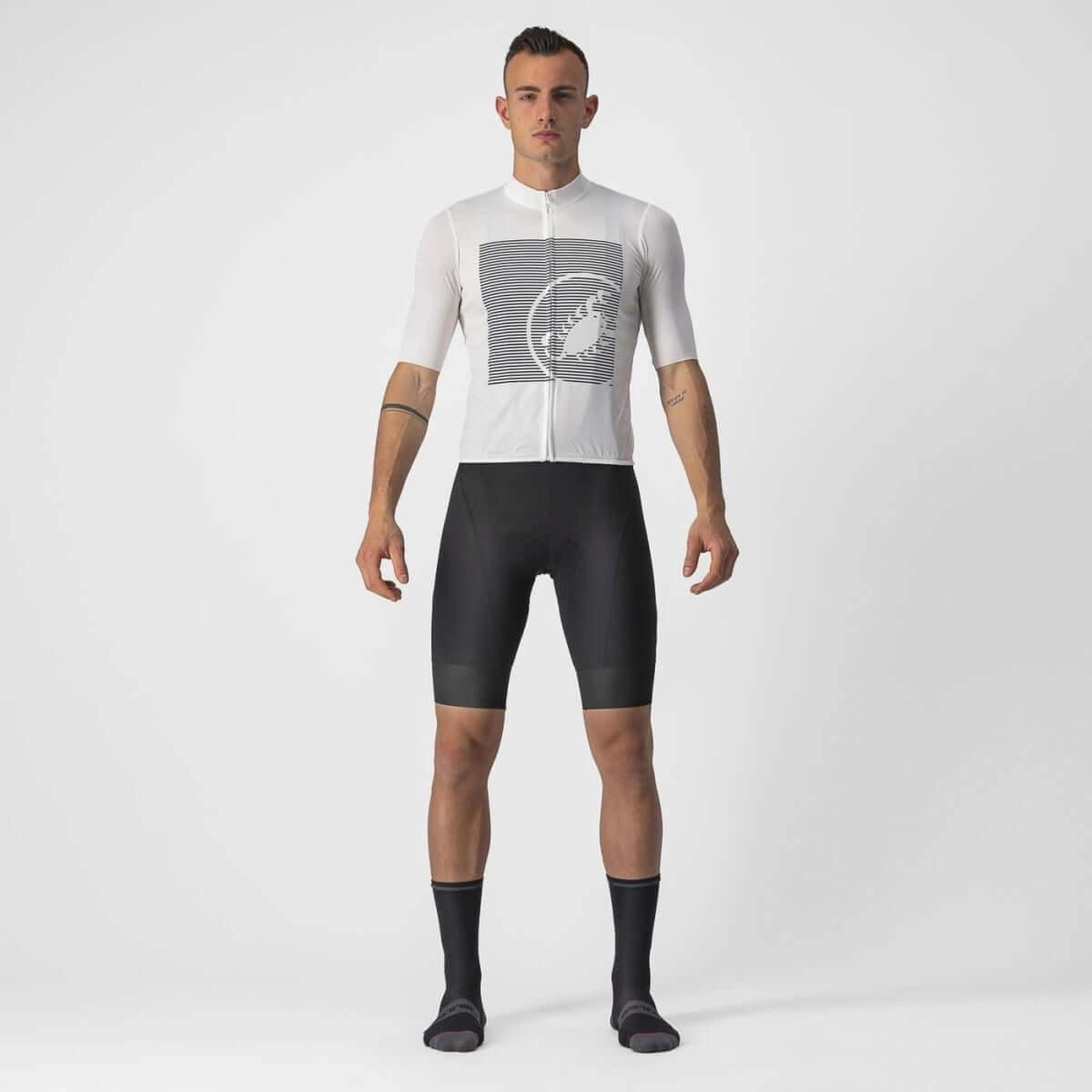 Castelli Bagarre Mens Cycling Jersey (Ivory/Savile Blue)