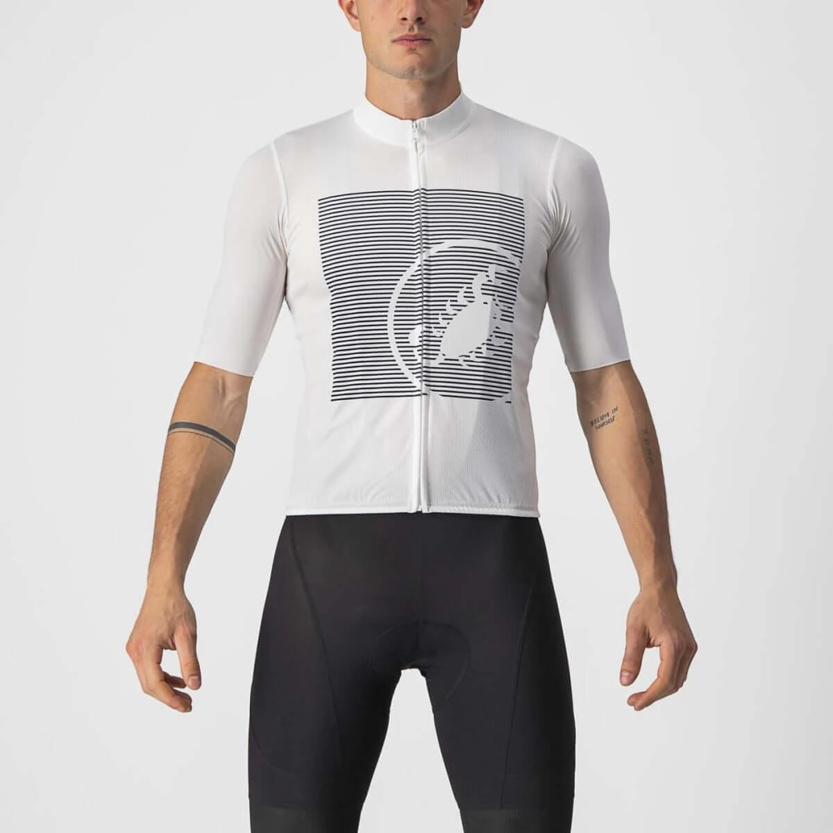 Castelli Bagarre Mens Cycling Jersey (Ivory/Savile Blue)