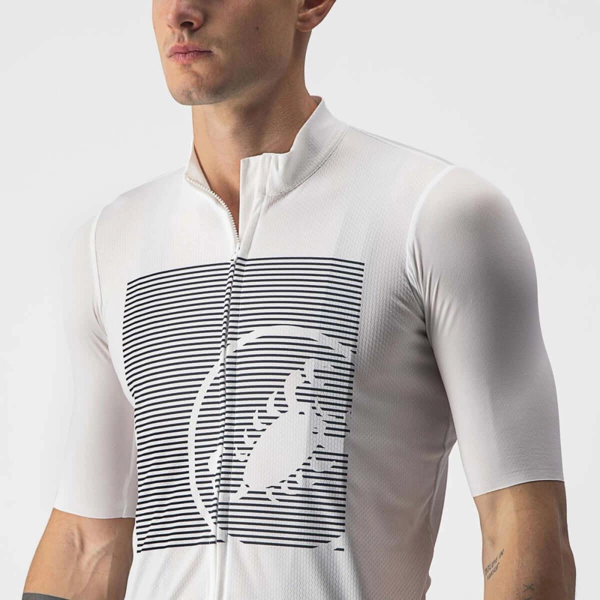 Castelli Bagarre Mens Cycling Jersey (Ivory/Savile Blue)