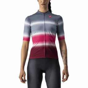 Castelli Dolce Women's Cycling Jersey (Light Steel Blue/Bordeaux)