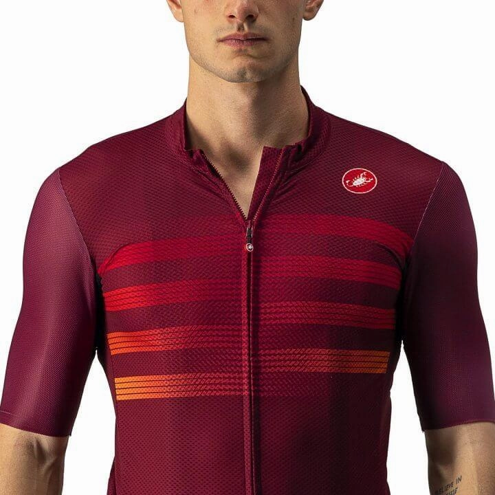 Castelli Endurance Pro Mens Cycling Jersey (Bordeaux/Red Orange)