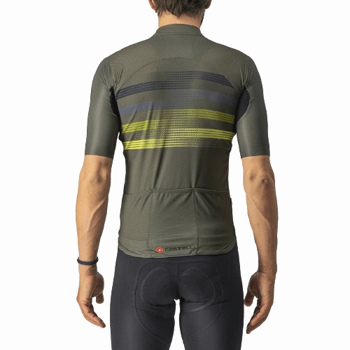 Castelli Endurance Pro Mens Cycling Jersey (Military Green/Blue/Sulphur)