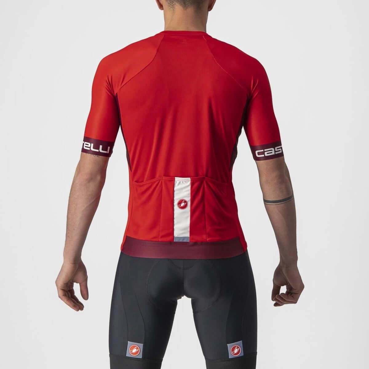 Castelli Entrata VI Mens Cycling Jersey (Red/Bordeaux/Ivory)