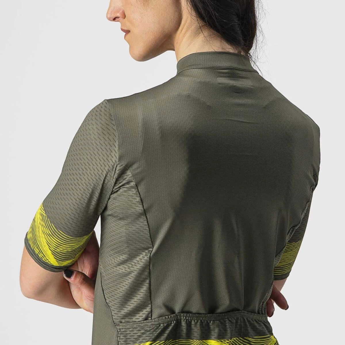 Castelli Fenice Women's Cycling Jersey (Military Green/Sulphur)