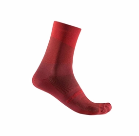 Castelli Orizzonte 15 Men's Cycling Socks (Red CST/Rich Red)