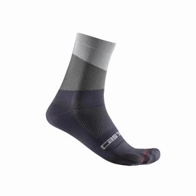 Castelli Orizzonte 15 Men's Cycling Socks (Silver Gray/Dark Gray)