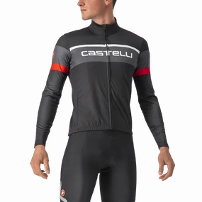 Castelli Passista Mens Cycling Jersey (Light Black/Dark Gray-Red)