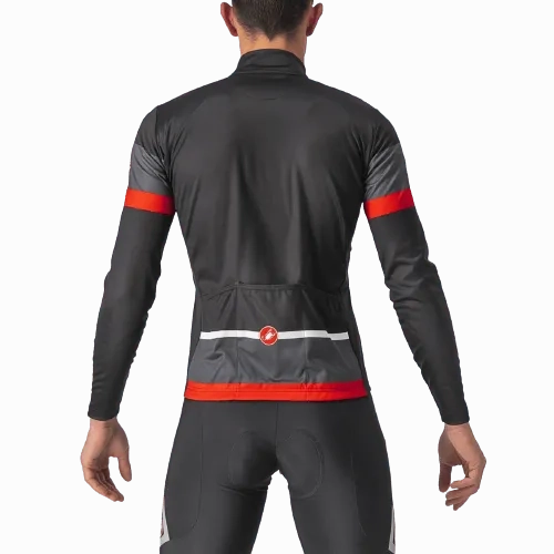Castelli Passista Mens Cycling Jersey (Light Black/Dark Gray-Red)