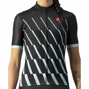 Castelli Pendio Women's Cycling Jersey (Light Black/Sky Light White)