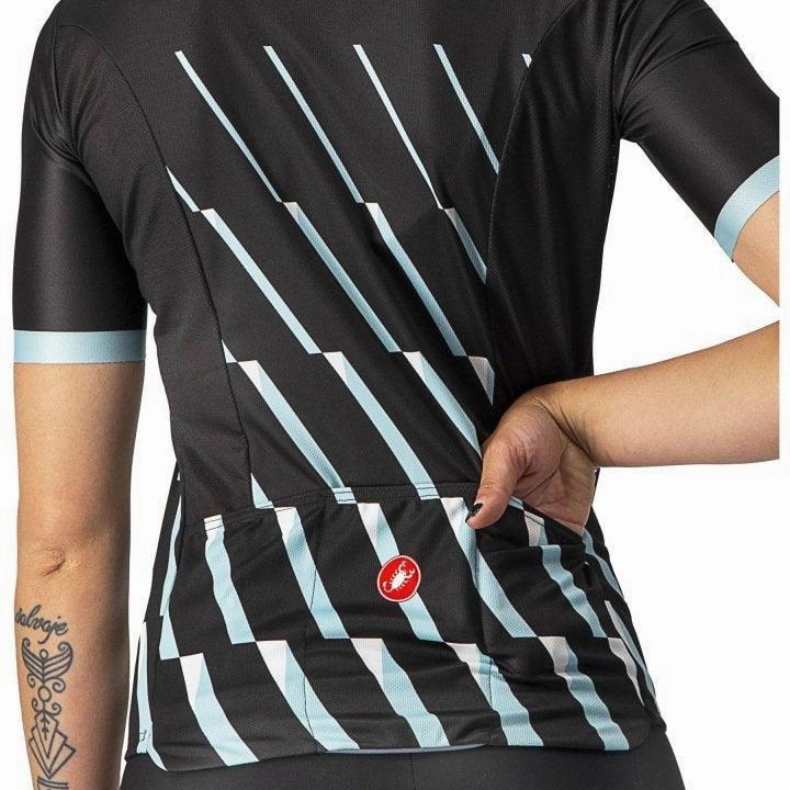Castelli Pendio Women's Cycling Jersey (Light Black/Sky Light White)