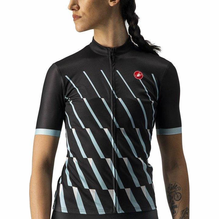 Castelli Pendio Women's Cycling Jersey (Light Black/Sky Light White)