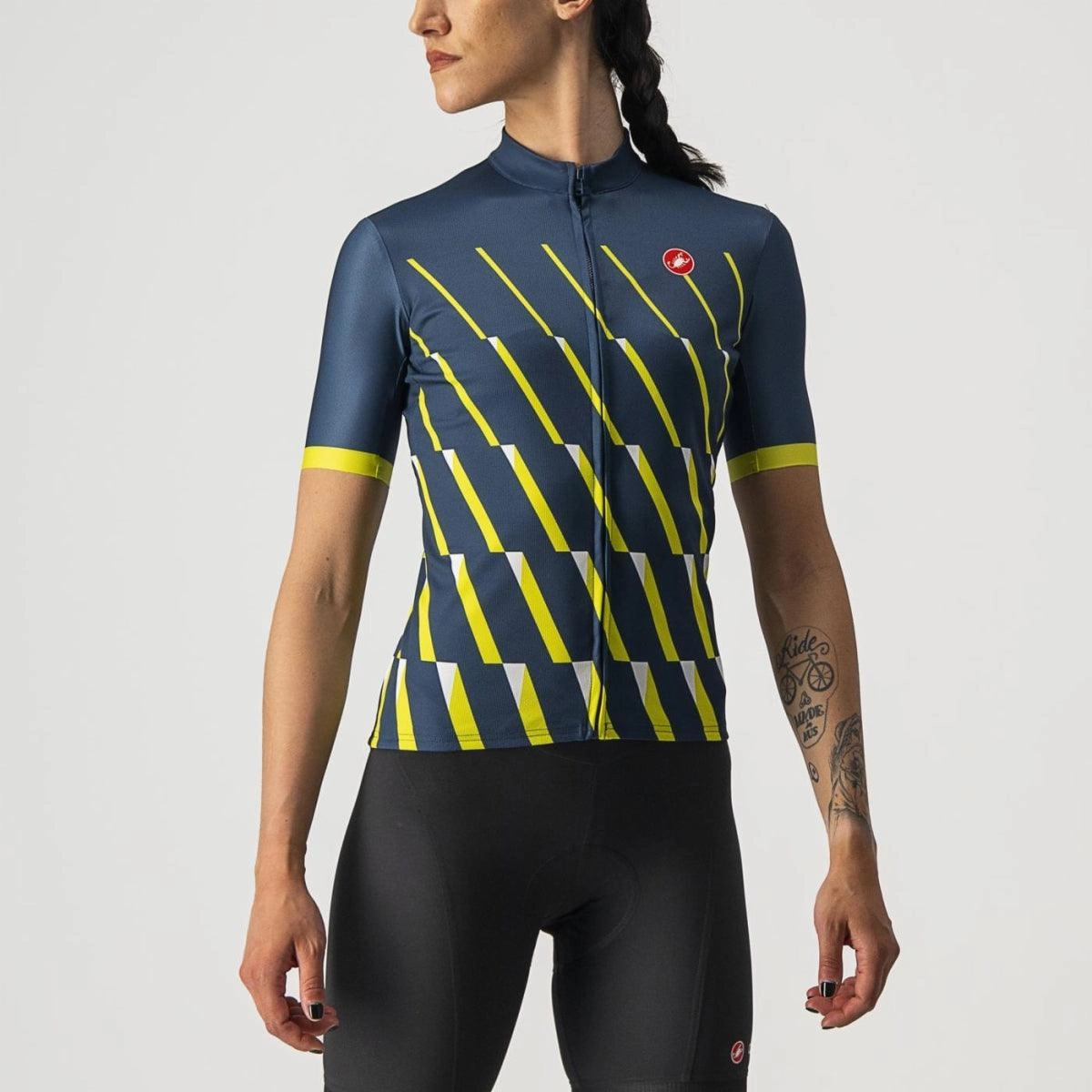 Castelli Pendio Women's Cycling Jersey (Moonlite Ocean/Sulphur White)