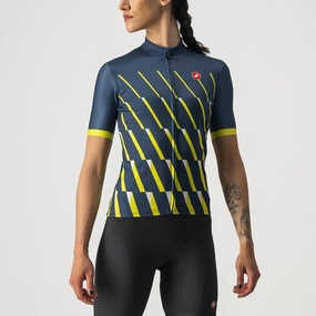 Castelli Pendio Women's Cycling Jersey (Moonlite Ocean/Sulphur White)