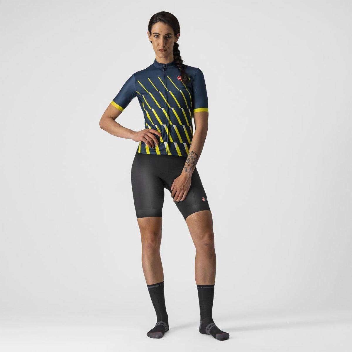 Castelli Pendio Women's Cycling Jersey (Moonlite Ocean/Sulphur White)