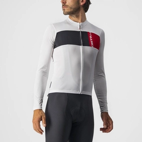 Castelli Prologo 7 Men's Cycling Jersey (Ivory/Light Black Red)