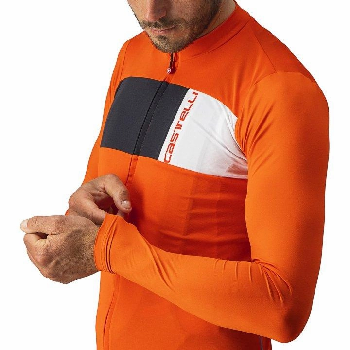 Castelli Prologo 7 Mens Cycling Jersey (Fiery Red/Light Black Ivory)
