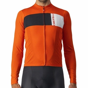 Castelli Prologo 7 Mens Cycling Jersey (Fiery Red/Light Black Ivory)