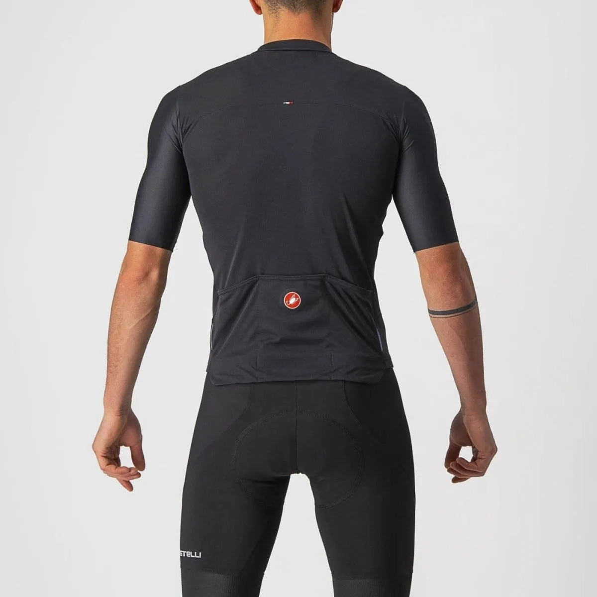 Castelli Prologo 7 Mens Cycling Jersey (Light Black/Silver Gray/Ivory)