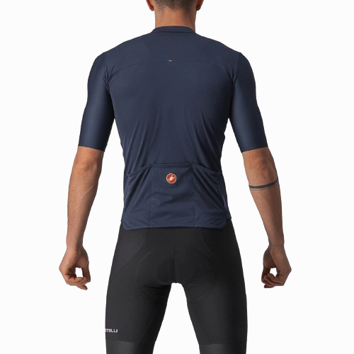 Castelli Prologo 7 Mens Cycling Jersey (Savile Blue/Silver Gray/Red)