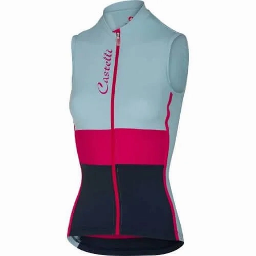 Castelli Protagonista Women's Cycling Jersey (Pale Blue/Raspberry/Navy)