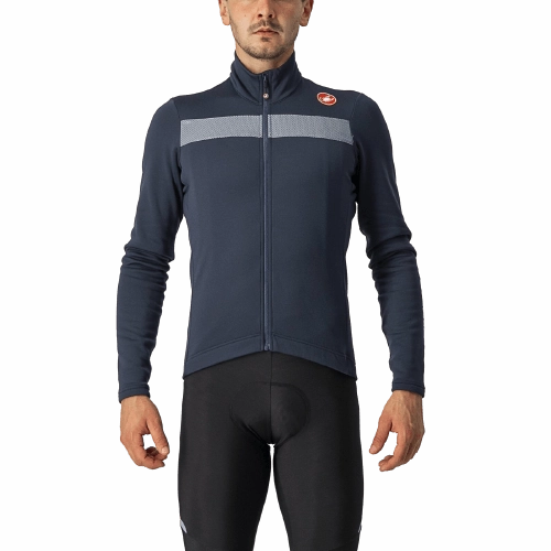 Castelli Puro 3 Mens Cycling Jersey (Savile Blue/Silver Reflex)
