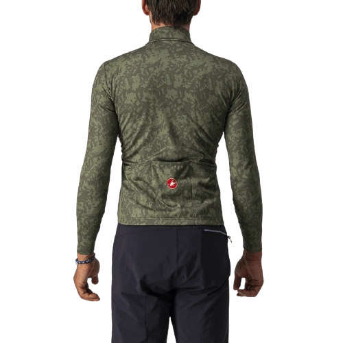 Castelli Unlimited Thermal Mens Cycling Jersey (Military Green/Light Military)