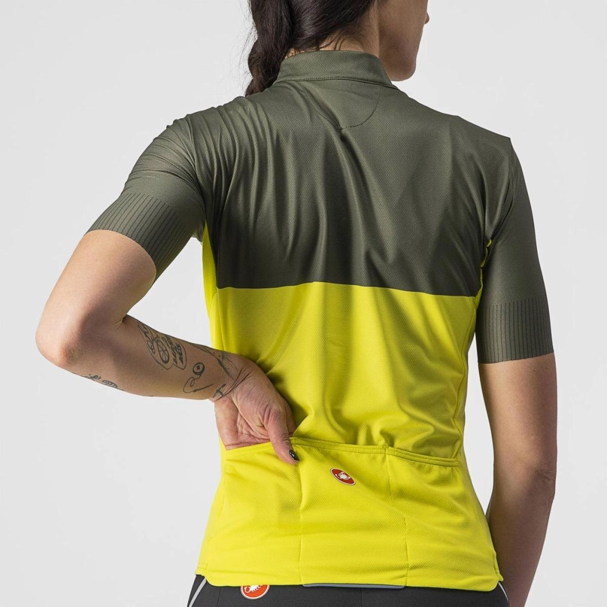 Castelli Velocissima Women's Cycling Jersey (Sulphur/Military Green)
