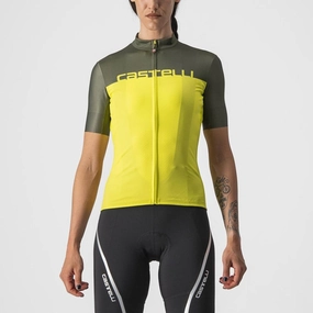 Castelli Velocissima Women's Cycling Jersey (Sulphur/Military Green)