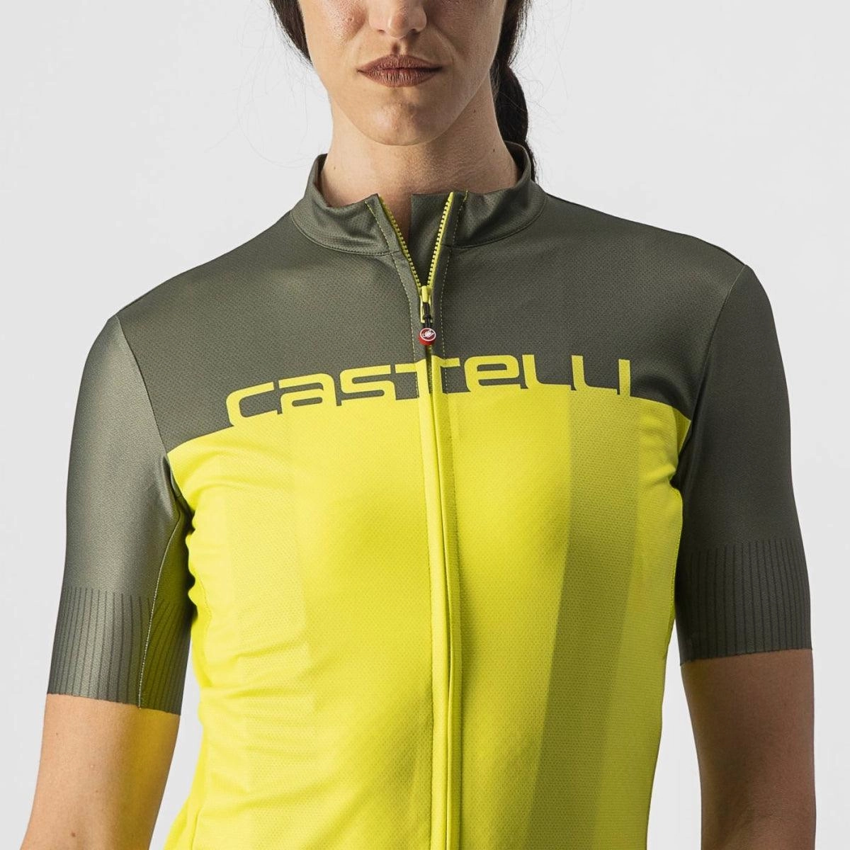 Castelli Velocissima Women's Cycling Jersey (Sulphur/Military Green)