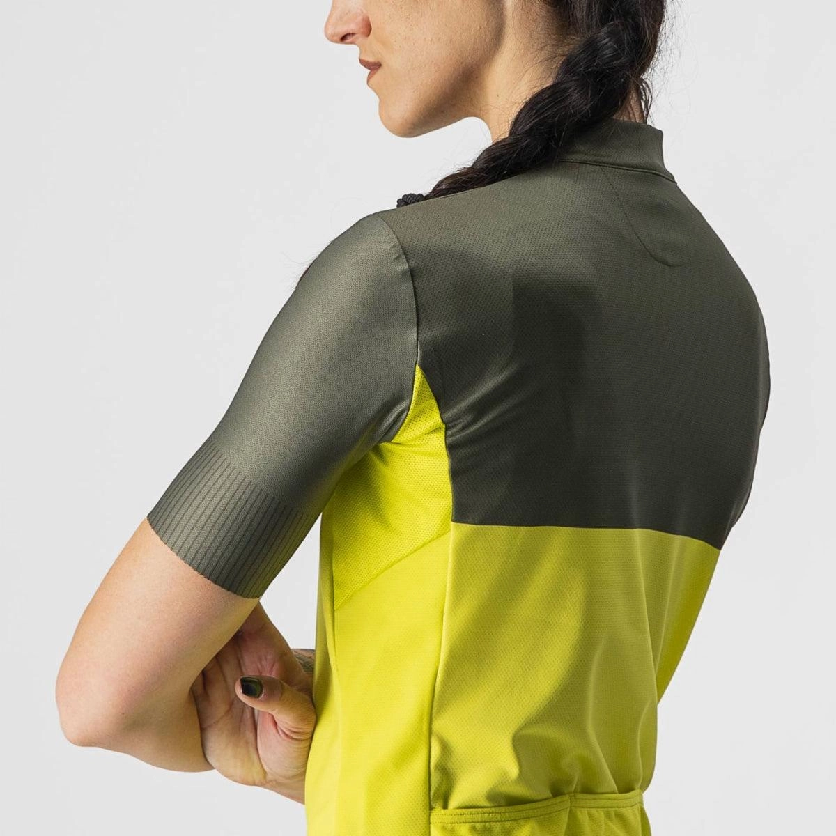 Castelli Velocissima Women's Cycling Jersey (Sulphur/Military Green)