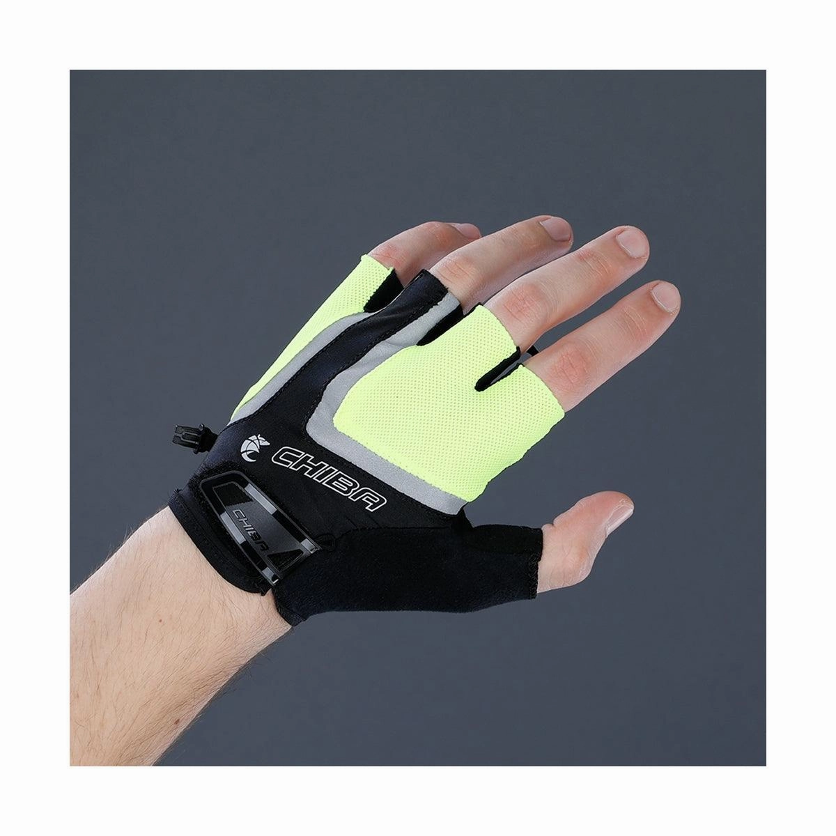 Chiba Gel Air Reflex Mens Cycling Gloves (Neon Yellow)