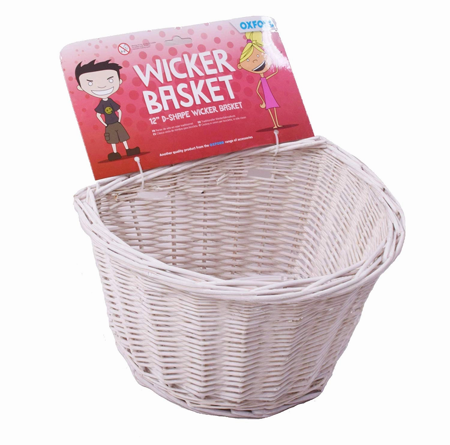 Classic Vintage Style Kiddies Girlie Bike Wicker D-shape Shopping Basket