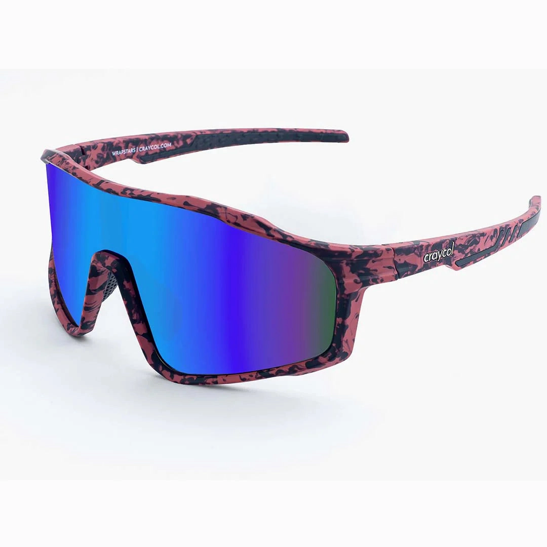 Craycol Like you Berry Much Sport Sunglasses (Blue Reflective/Black/Pinkish Red)