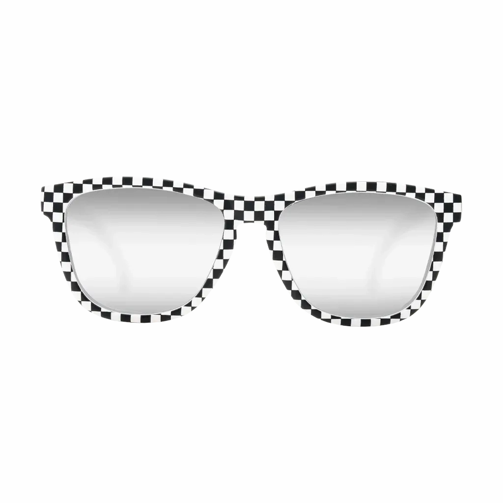 Craycol Raceready Chequered Sunglasses (Icy White Reflective/White-Black)