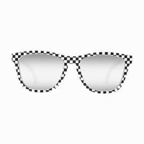 Craycol Raceready Chequered Sunglasses (Icy White Reflective/White-Black)