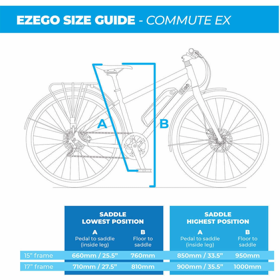 Ezego Commute EX Womens Electric Hybrid Bike - Matt Metallic Blue