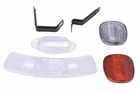Herrman Full Bike Reflector Set Front, Rear, Frame Brackets   Wheel Reflectors