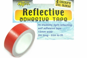 HI VISIBILITY REFLECTIVE TAPE 2 METRE ROLL 15mm *BE SAFE NOT SORRY* RED 2.99ea