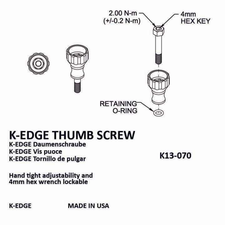 K-Edge Thumb Screw (with hex locking bolt)