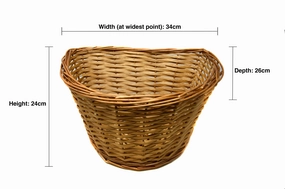 LADIES TRADITIONAL BIKE 15 litre WICKER BASKET VINTAGE STYLE FOR LIFESTYLE HERITAGE BICYCLES complete with straps to fit
