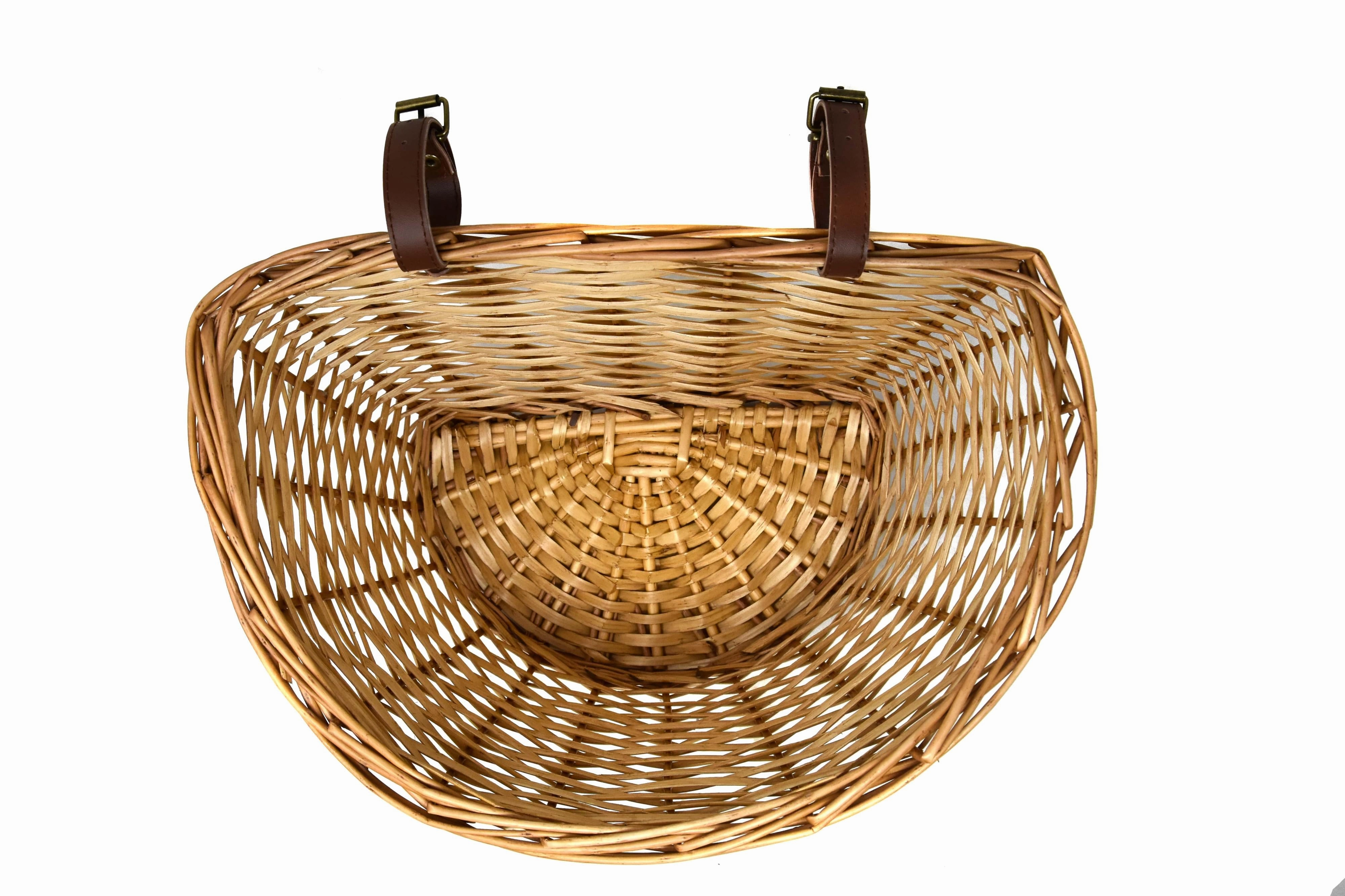 LADIES TRADITIONAL BIKE 15 litre WICKER BASKET VINTAGE STYLE FOR LIFESTYLE HERITAGE BICYCLES complete with straps to fit