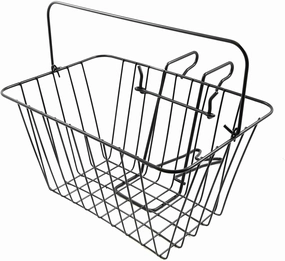 LARGE FRONT WIRE MESH BASKET WITH CARRY HANDLE AND EASY FIT BRACKET 16" WIDE