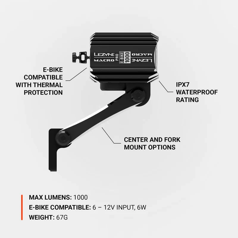 Lezyne E-bike Macro Drive 1000 front light - Black