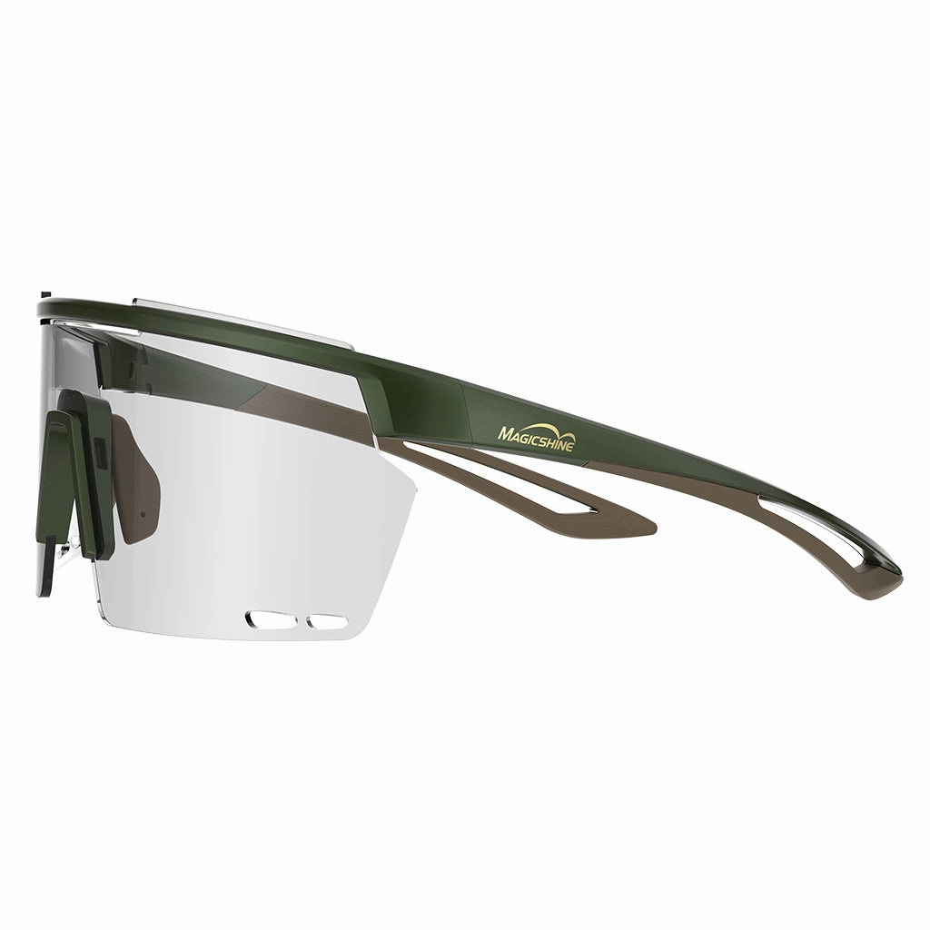 Magicshine Rouler Photochromic Sports Sunglasses (Matt Green/Brown)