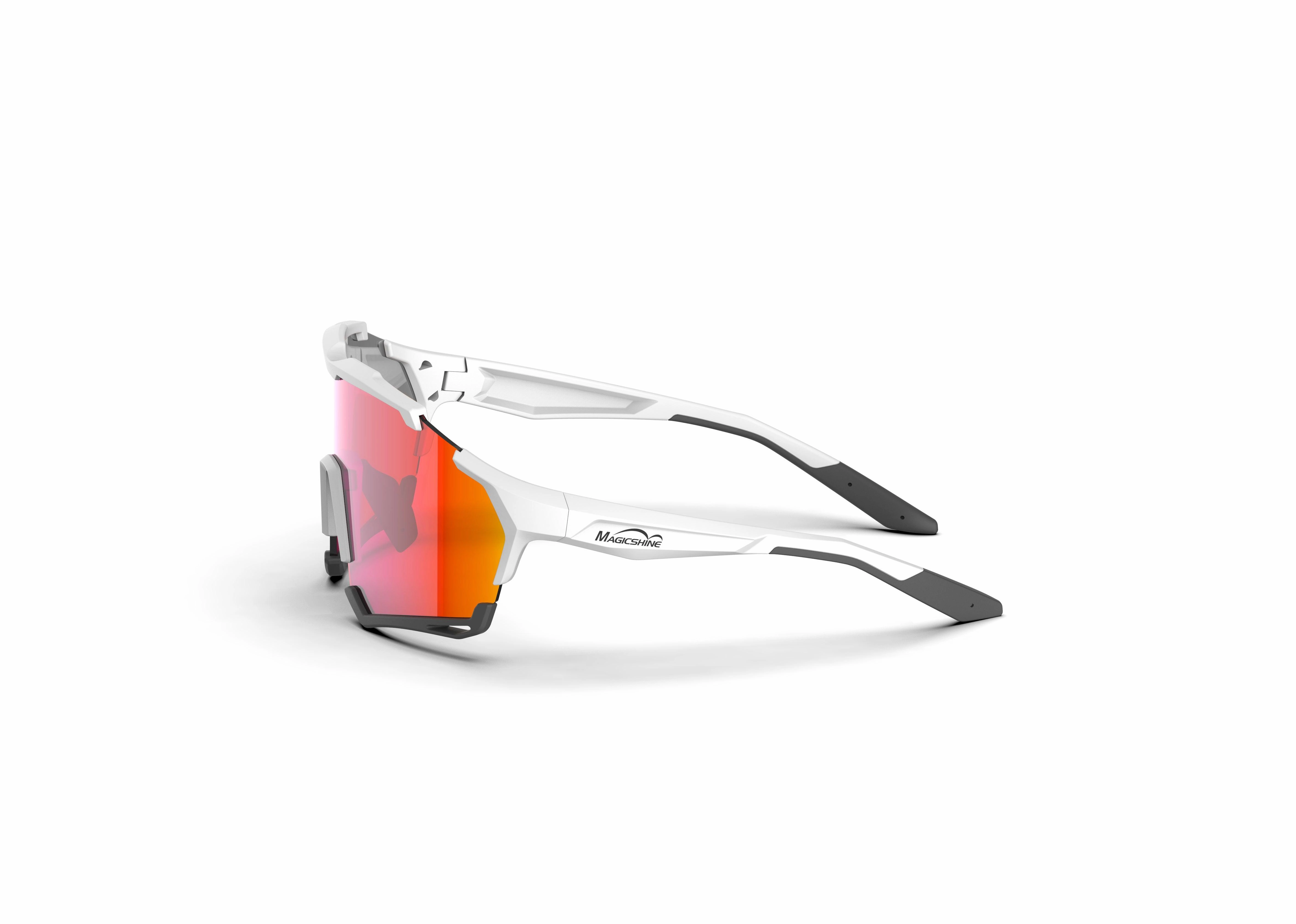 Magicshine Versatile Photochromic Sport Sunglasses (Red/Clear)