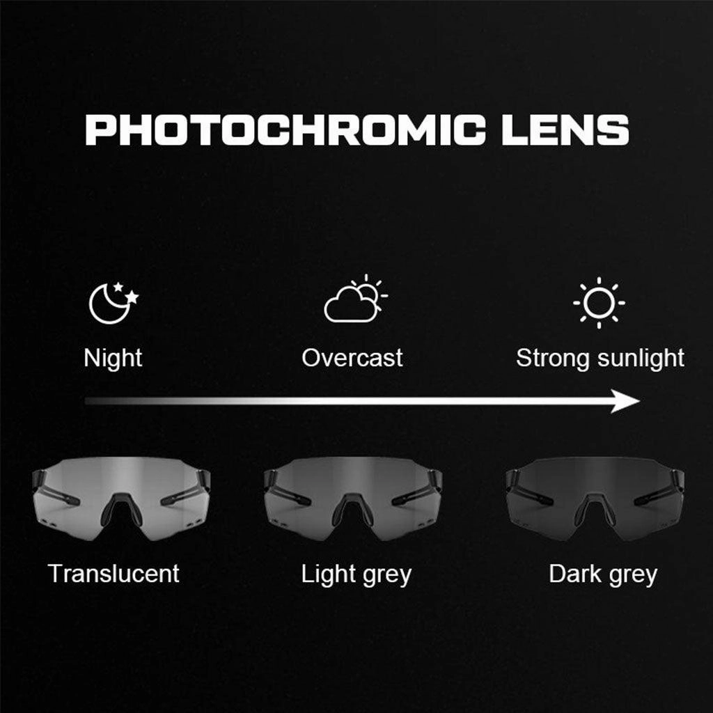 Magicshine Windbreaker Photochromatic Sport Sunglasses (Black)