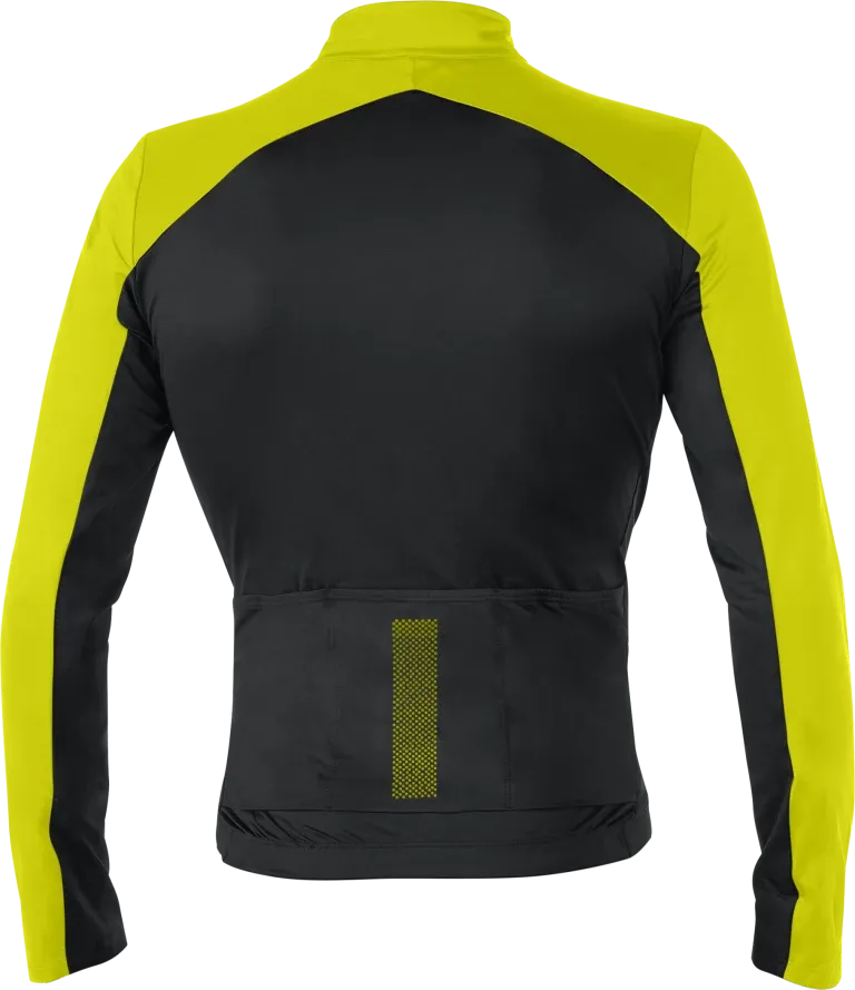 Mavic Cosmic Thermo Men's Cycling Jersey (Black/Suplhur Spring)