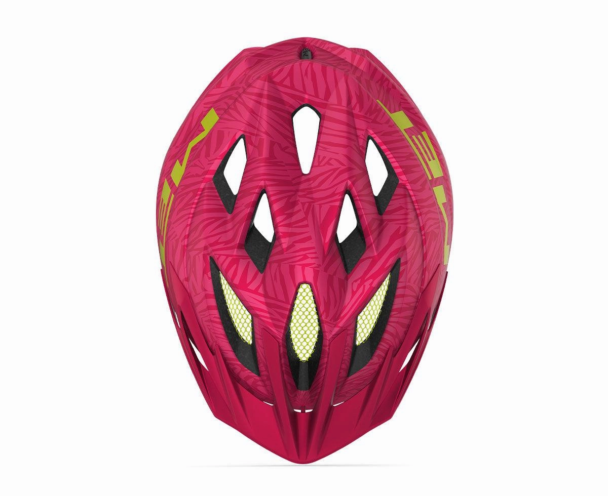MET Crackerjack Kids Cycling Helmet (Pink/Texture Green/Matt)