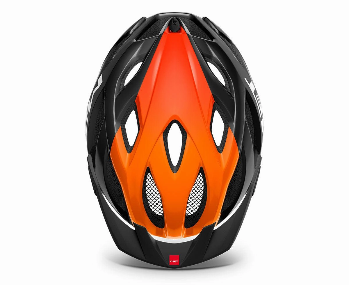 MET Crossover MTB Helmet (Black/Orange/Glossy)